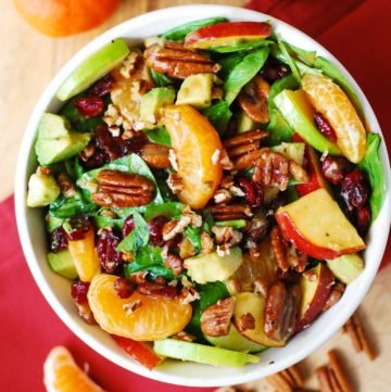 25 Best Fall Salads 20 Apple Cranberry Spinach Salad with Pecans Avocados and Balsamic Vinaigrette Dressing