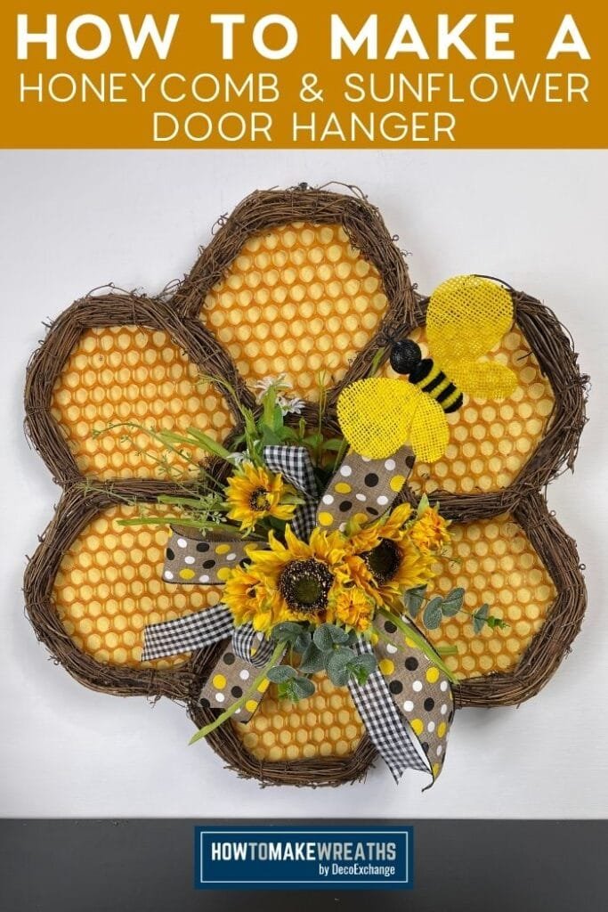 21 Best Fall Door Hangers 8 How to Make a Honeycomb and Sunflower Door Hanger