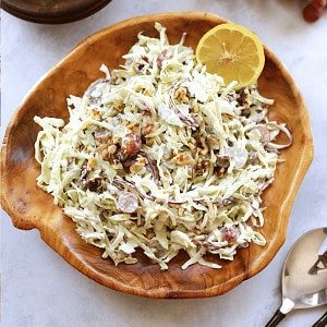 25 Best Fall Salads 22 Spiralized Cabbage and Apple Waldorf Salad 5