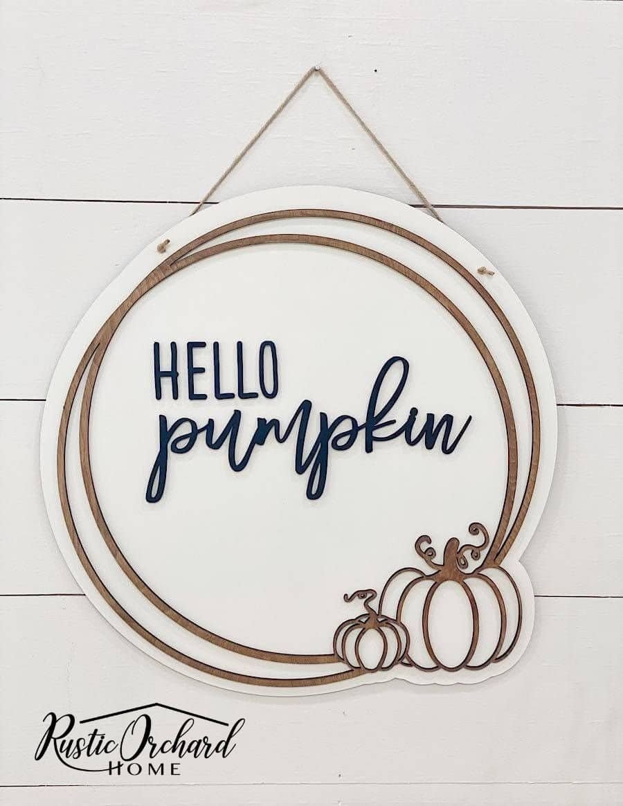 21 Best Fall Door Hangers 9 hello pumpkin door hanger 25