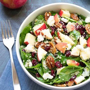 25 Best Fall Salads 16 spinach quinoa salad with apple 1200 9272